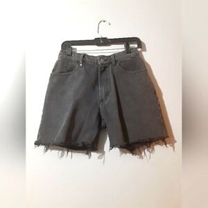 Thrills Charcoal Black Denim Shorts Cut Off Distressed S8ze 28 Summer Beach